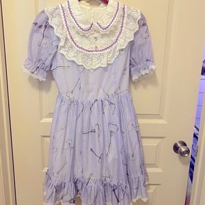 Purple Alice Inspired Tea Dress with Keys